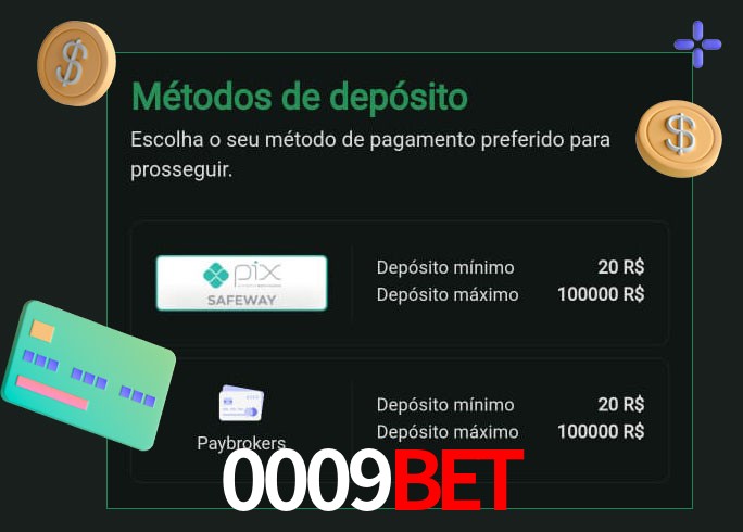 O cassino 0009bet oferece uma grande variedade de métodos de pagamento